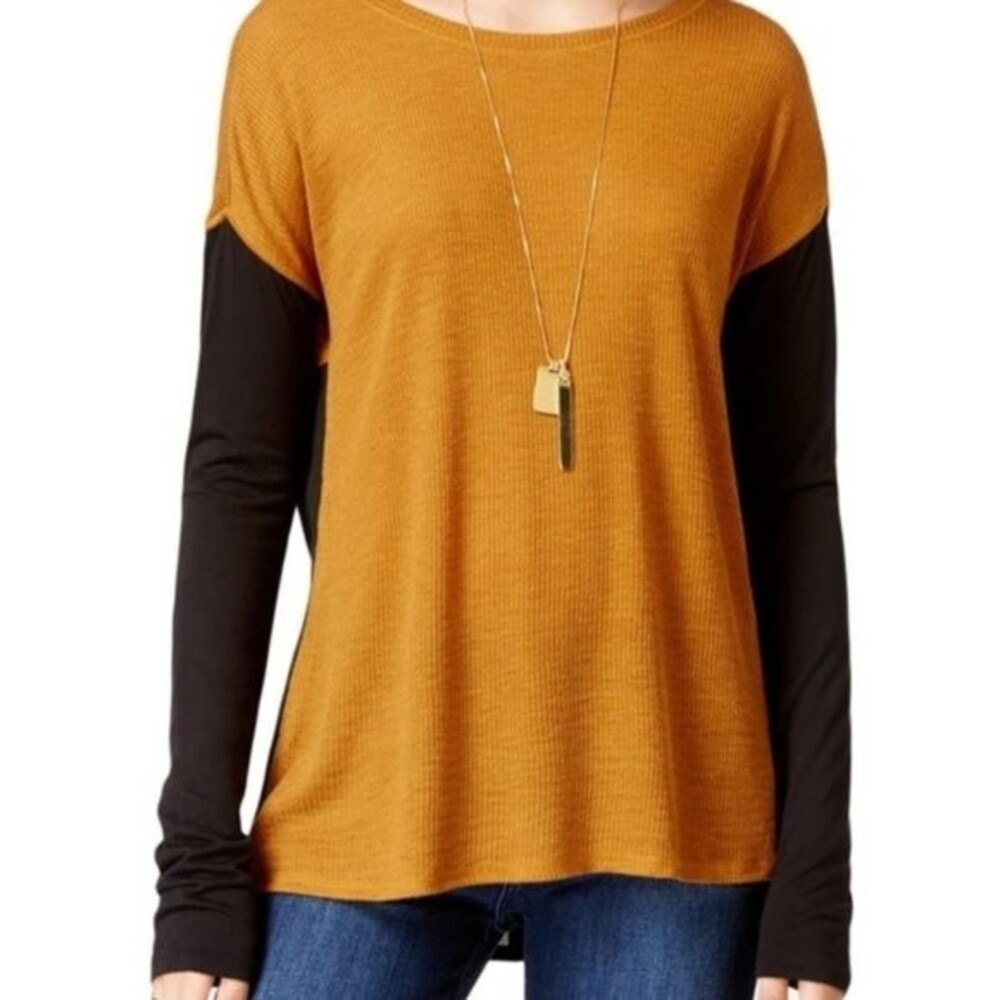 Sanctuary Two Toned Hi-Low Hem LS Top L